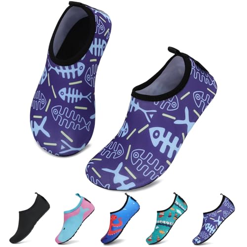 SAGUARO Badeschuhe Kinder Wasserschuhe Kleinkind Schwimmschuhe Strandschuhe Jungen Mädchen Aquaschuhe für Strand Schwimmbad, Marine Blau, 34/35 EU von SAGUARO