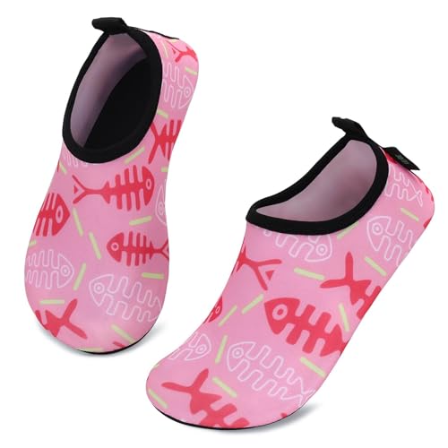 SAGUARO Badeschuhe Kinder Kleinkind Strandschuhe Schwimmschuhe Wasserschuhe Jungen Mädchen Aquaschuhe Barfußschuhe für Strand Schwimmbad(069 Rosa,20/21 EU) von SAGUARO