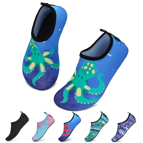 SAGUARO Badeschuhe Kinder Wasserschuhe Kleinkind Schwimmschuhe Strandschuhe Jungen Mädchen Aquaschuhe für Strand Schwimmbad, Blau, 26/27 EU von SAGUARO