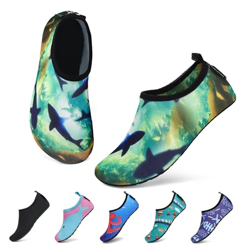 SAGUARO Badeschuhe Kinder Wasserschuhe Kleinkind Schwimmschuhe Strandschuhe Jungen Mädchen Aquaschuhe für Strand Schwimmbad, Cerulean Blau, 24/25 EU von SAGUARO