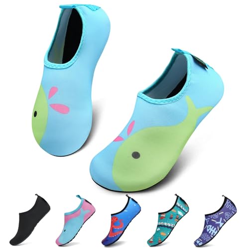 SAGUARO Badeschuhe Kinder Wasserschuhe Kleinkind Schwimmschuhe Strandschuhe Jungen Mädchen Aquaschuhe für Strand Schwimmbad, Grün, 32/33 EU von SAGUARO