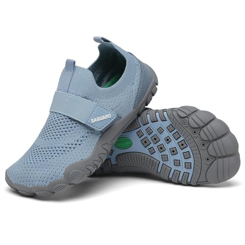 SAGUARO Badeschuhe Kinder Wasserschuhe Schwimmschuhe Jungen Mädchen Aquaschuhe Strandschuhe rutschfest Neoprenschuhe Surfschuhe Atmungsaktiv Wassersportschuhe Tauchschuhe Jordy Blau, Gr.29 EU von SAGUARO