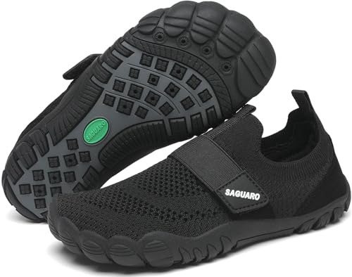 SAGUARO Badeschuhe Kinder Wasserschuhe Schwimmschuhe rutschfest Strandschuhe Aquaschuhe Atmungsaktiv Wassersportschuhe für Jungen Mädchen Schwarze Traube, Gr.31 EU von SAGUARO