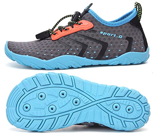 SAGUARO Badeschuhe Kinder Schwimmschuhe rutschfest Wasserschuhe Aquaschuhe Schnell Trocknend Strandschuhe Wassersportschuhe für Jungen Mädchen St.1 Blau, Gr.25 EU von SAGUARO