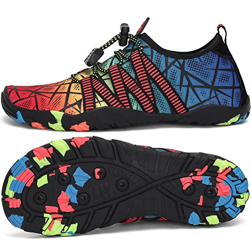 SAGUARO Badeschuhe Kinder Wasserschuhe Schwimmschuhe rutschfest Strandschuhe Aquaschuhe Schnell Trocknend Wassersportschuhe für Jungen Mädchen Stil:3 Rot, Gr.26 EU von SAGUARO