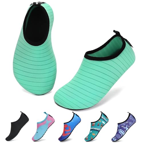 SAGUARO Badeschuhe Kinder Wasserschuhe Kleinkind Schwimmschuhe Strandschuhe Jungen Mädchen Aquaschuhe für Strand Schwimmbad, Mint Grün, 34/35 EU von SAGUARO
