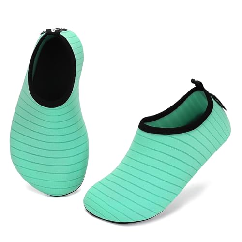 SAGUARO Badeschuhe Kinder Strandschuhe Schwimmschuhe Jungen Mädchen Wasserschuhe Aquaschuhe Kleinkind Barfußschuhe für Schwimmbad(033 Grün,22/23 EU) von SAGUARO