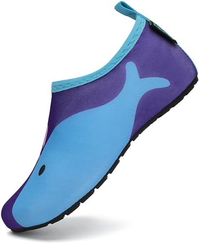 SAGUARO Badeschuhe Kinder Wasserschuhe Jungen Mädchen Schwimmschuhe Schnelltrocknung Strandschuhe Aquaschuhe Leicht Tauchschuhe Neoprenschuhe Surfschuhe Stil:5 Blau, Gr.36/37 EU von SAGUARO