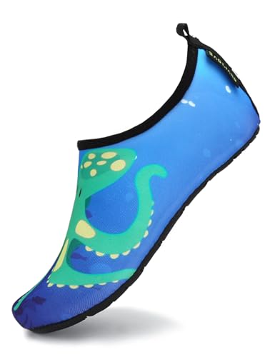 SAGUARO Badeschuhe Kinder Wasserschuhe Jungen Mädchen Schwimmschuhe Schnelltrocknung Strandschuhe Aquaschuhe Leicht Tauchschuhe Neoprenschuhe Surfschuhe Stil:6 Blau A, Gr.34/35 EU von SAGUARO