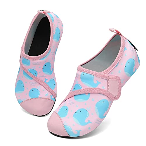 SAGUARO Badeschuhe Mädchen Aquaschuhe Kinder Schnelltrocknend Wasserschuhe Licht Weich rutschfest Schwimmbad Strandschuhe Rosa Gr.36/37 EU von SAGUARO