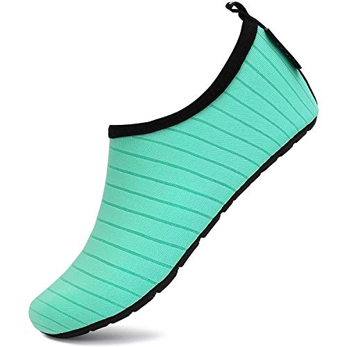 SAGUARO Badeschuhe Schnell Trocknend Wasserschuhe Damen Leicht Strandschuhe Unisex Surfschuhe Herren Bequeme Schwimmschuhe Pool Park Fahren Bootfahren, Strand Grün 44/45 von SAGUARO