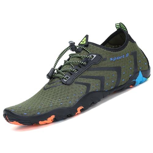 SAGUARO Badeschuhe Tauchschuhe Wasserdicht Schnell Trocknend Männer Frauen Slip On Barfußschuhe für Pool Meer Wassersport Aqua Cycling Kajakfahren Windsurfen, Grün 47 SAGUARO Badeschuhe Tauchschuhe Wasserdicht Schnell Trocknend Männer Frauen Slip On Barfußschuhe für Pool Meer Wassersport Aqua Cycling Kajakfahren Windsurfen, Grün 47 von SAGUARO