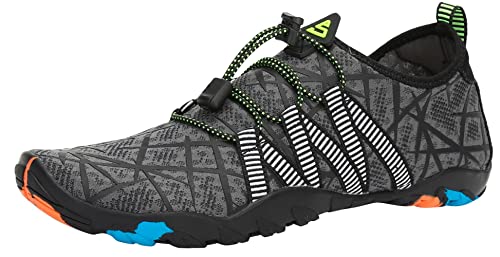 SAGUARO Badeschuhe Wasserschuhe Damen Herren Schwimmschuhe Strandschuhe Aquaschuhe Surfschuhe Barfußschuhe Tauchschuhe Wassersportschuhe für Männer Frauen(019 Grau,38 EU) von SAGUARO