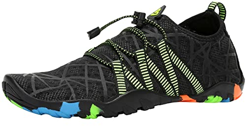 SAGUARO Badeschuhe Damen Herren Wasserschuhe Leicht Schwimmschuhe Schnell Trocknend Atmungsaktiv Strandschuhe Aquaschuhe rutschfeste Outdoor Barfußschuhe für Frauen Männer, Spider Schwarz, 39 EU von SAGUARO