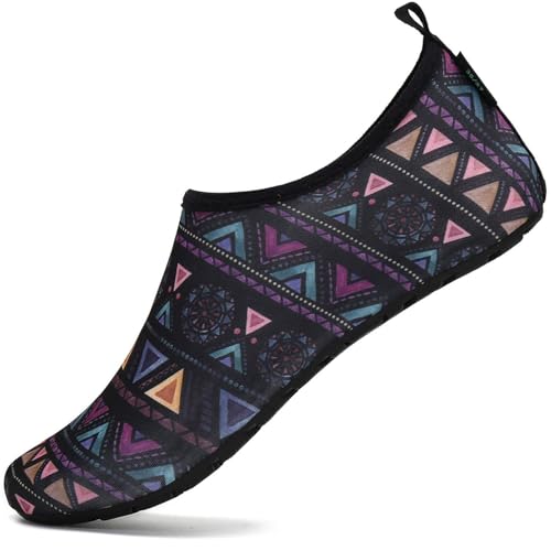 SAGUARO Badeschuhe Wasserschuhe Neoprenschuhe Damen Herren Schwimmschuhe Damen Strandschuhe Surfschuhe Aquaschuhe Barfuß Schuhe, Violett 36/37 von SAGUARO