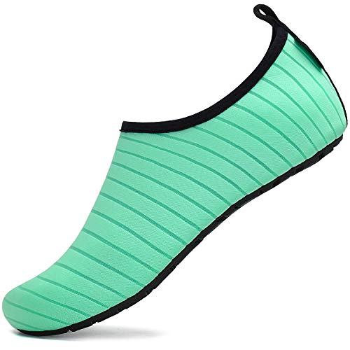 Saguaro Neoprenschuhe Damen Herren Ultraleicht Badeschuhe Atmungsaktiv Wasserschuhe Weiche Flexibel Schwimmschuhe rutschfest Surfschuhe, Grün 36/37 von SAGUARO