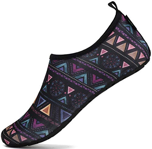 SAGUARO Badeschuhe Wasserschuhe Neoprenschuhe Frauen Barfuß Schwimmschuhe Strandschuhe Tauchschuhe Wassersport Surf Aqua Schuhe für Damen Herren(Böhmische Violett, 36/37 EU) von SAGUARO