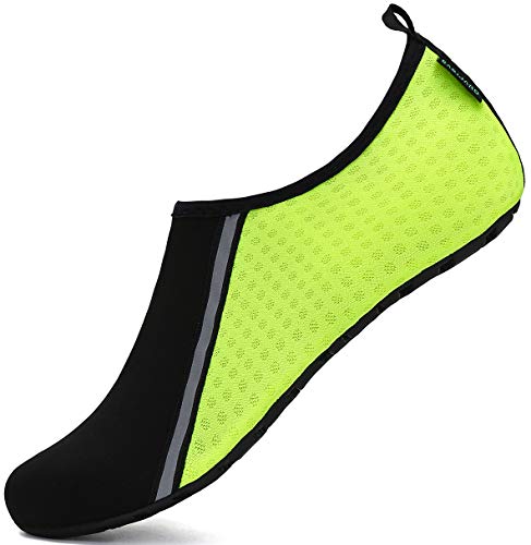 SAGUARO Badeschuhe Wasserschuhe Schwimmschuhe Strandschuhe Aquaschuhe Surfschuhe Barfußschuhe Tauchschuhe Wassersportschuhe für Damen Herren(031 Grün,40/41 EU) von SAGUARO