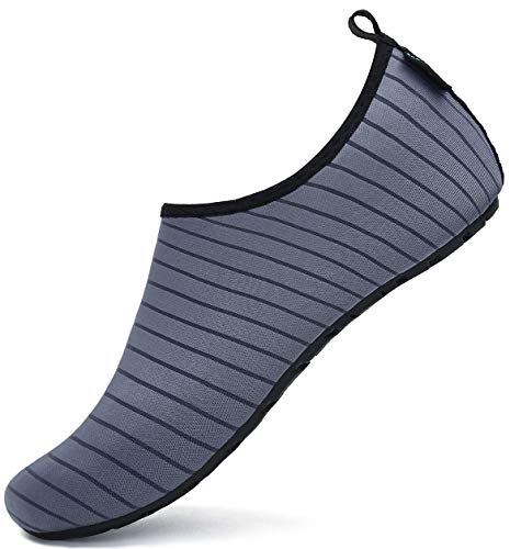 SAGUARO Badeschuhe Wasserschuhe Schwimmschuhe Strandschuhe Aquaschuhe Surfschuhe Barfußschuhe Tauchschuhe Wassersportschuhe für Damen Herren(033 Grau,38/39 EU) von SAGUARO