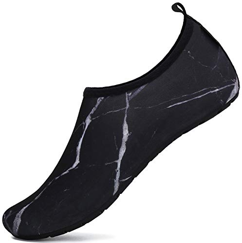 SAGUARO Badeschuhe Wasserschuhe Schwimmschuhe Strandschuhe Aquaschuhe Surfschuhe Barfußschuhe Tauchschuhe Wassersportschuhe für Damen Herren(060 Schwarz,38/39 EU) von SAGUARO