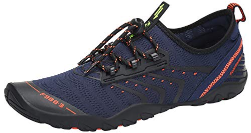 SAGUARO Badeschuhe Damen Herren Wasserschuhe Leicht Schwimmschuhe Schnell Trocknend Atmungsaktiv Strandschuhe Aquaschuhe rutschfeste Outdoor Barfußschuhe für Frauen Männer, Denim Blau, 45 EU von SAGUARO