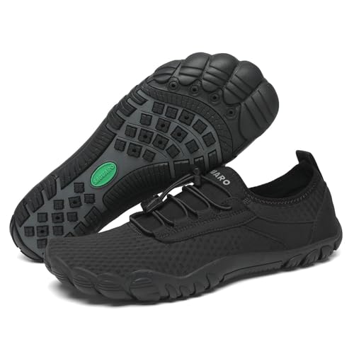 SAGUARO Badeschuhe Wasserschuhe Barfuss Schuhe Damen Herren Barfußschuhe Schnelltrocknende Schwimmschuhe rutschfeste Strandschuhe Aquaschuhe mit Dicker Sohle New Schwarz,Gr.38 von SAGUARO