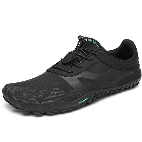 SAGUARO Barfußschuhe Herren Minimalistische Leicht Barfussschuhe Damen Atmungsaktive Traillaufschuhe Zehenschuhe Schwarz Gr.36 von SAGUARO