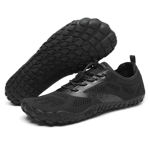 SAGUARO Barfuss Schuhe Damen Barfußschuhe Herren Barfussschuhe Outdoor Traillaufschuhe Leicht Barfuß Schuhe Barefoot Shoes Mit Zero-Drop Solhe,Smart I - Barfußschuhe Schwarz,Gr.36 von SAGUARO