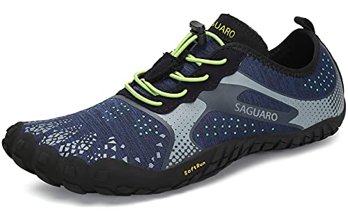 SAGUARO Barfußschuhe Damen Herren Zehenschuhe Traillaufschuhe Weich Bequem Barfussschuhe Fitnessschuhe Männer Frauen Trainingsschuhe für Joggen Laufen Wandern, Azurblau, 41 von SAGUARO