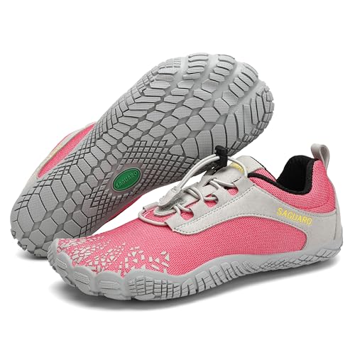 SAGUARO Barfußschuhe Herren Barfuss Schuhe Damen Sommer Outdoor Barfussschuhe Leicht rutschfest Barefoot Shoes for Women Men, Wassermelonenrot 38EU von SAGUARO