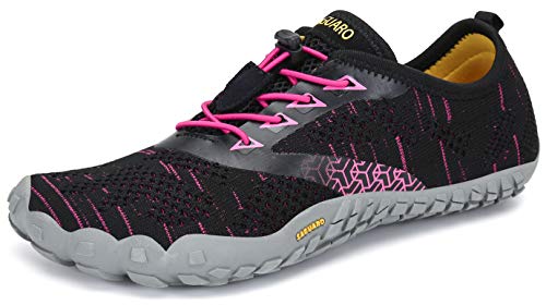 SAGUARO Barfußschuhe Barfussschuhe Damen Minimalistische Trail Laufschuhe Zehenschuhe Joggen Wandern Training Barfuß Sportschuhe Fitnessschuhe Frauen, Rot, 36 EU von SAGUARO