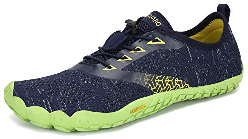 SAGUARO Barfußschuhe Barfussschuhe Herren Damen Minimalistische Trail Laufschuhe Zehenschuhe Joggen Wandern Training Barfuß Sportschuhe Fitnessschuhe Männer Frauen, Blau, 45 EU von SAGUARO