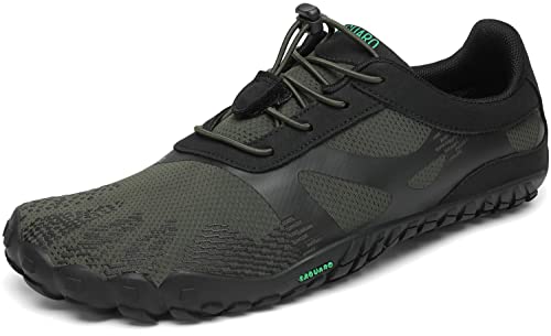 SAGUARO Barfußschuhe Barfussschuhe Herren Damen Minimalistische Trail Laufschuhe Zehenschuhe Joggen Wandern Training Barfuß Sportschuhe Fitnessschuhe Männer Frauen, Grün, 40 EU von SAGUARO