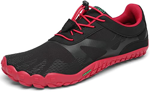 SAGUARO Barfußschuhe Barfussschuhe Herren Damen Minimalistische Trail Laufschuhe Zehenschuhe Joggen Wandern Training Barfuß Sportschuhe Fitnessschuhe Männer Frauen, Purpurrot, 36 EU von SAGUARO