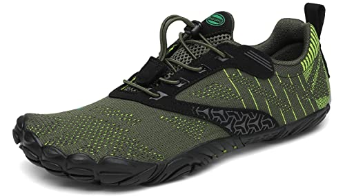 SAGUARO Barfussschuhe Barfußschuhe Herren Damen Traillaufschuhe Straßenlaufschuhe Sommer Barefoot Wander Trekking Training Fitness Sneaker Breiter Zehenbox Minimalistische Schuhe, Grün, 43 EU von SAGUARO