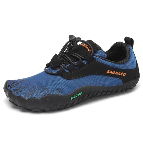 SAGUARO Barfußschuhe Barfussschuhe Kinder Outdoor Sport Barfuß Schuhe Jungen Mädchen Zehenschuhe Traillaufschuhe Fitnessschuhe rutschfest Badeschuhe Wasserschuhe Azurblau,Gr.27 von SAGUARO