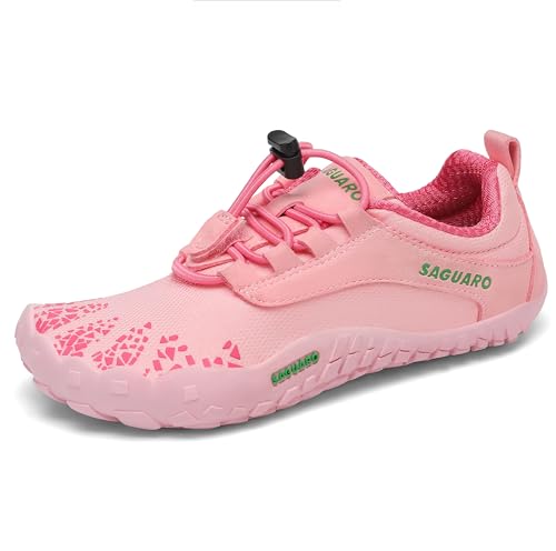 SAGUARO Barfußschuhe Barfussschuhe Kinder Outdoor Sport Barfuß Schuhe Jungen Mädchen Zehenschuhe Traillaufschuhe Fitnessschuhe rutschfest Badeschuhe Wasserschuhe Mimi rosa,Gr.33 von SAGUARO