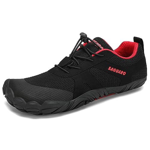 SAGUARO Barfußschuhe Damen Barfussschuhe Herren Outdoor Barfuß Traillaufschuhe Training Zehenschuhe Atmungsaktiv rutschfest Fitnessschuhe Straßenlaufschuhe Nacht, Gr.39 EU von SAGUARO