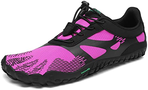 SAGUARO Barfußschuhe Damen Barfussschuhe Traillaufschuhe Zehen Training Joggen Fitnessschuhe Outdoor Sport Barfuss Wanderschuhe Atmungsaktiv Schnell Trocknend Badeschuhe, Lila, 36 EU von SAGUARO