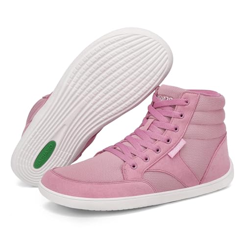 SAGUARO Barfußschuhe Damen Herren - Barfuss Schuhe Damen Outdoor Barfusschuhe High-Top Barefoot Shoes mit Zero-Drop Sohle Rosa, Gr.40 SAGUARO Barfußschuhe Damen Herren - Barfuss Schuhe Damen Outdoor Barfusschuhe High-Top Barefoot Shoes mit Zero-Drop Sohle Rosa, Gr.40 von SAGUARO