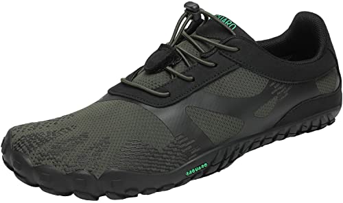 SAGUARO Barfussschuhe Damen Herren Trainingsschuhe Barfuß Laufschuhe Atmungsaktiv rutschfest Schnelltrocknend Minimalistische Zehenschuhe für Trekking Wander Laufen Parkour Gym, Grün, 41 EU von SAGUARO