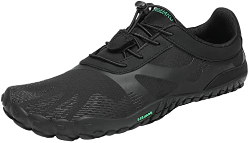 SAGUARO Barfussschuhe Damen Herren Trainingsschuhe Barfuß Laufschuhe Atmungsaktiv rutschfest Schnelltrocknend Minimalistische Zehenschuhe für Trekking Wander Laufen Parkour Gym, Schwarz, 37 EU von SAGUARO