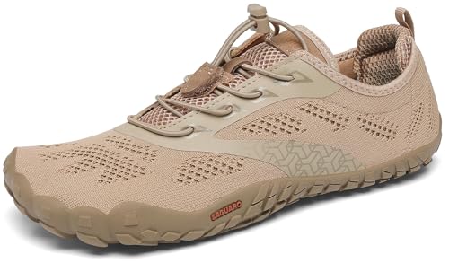 SAGUARO Barfußschuhe Damen Herren Zehenschuhe Traillaufschuhe Weich Bequem Barfussschuhe Fitnessschuhe Männer Frauen Trainingsschuhe für Joggen Laufen Wandern, Sepia Braun, 47 EU von SAGUARO