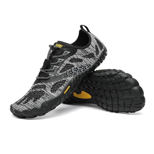 SAGUARO Smart II - Barfußschuhe Herren Barfussschuhe Damen Sommer Zehenschuhe Minimalistische Atmungsaktiv Traillaufschuhe Mit Breiter Zehenbox Stil:1 Schwarz/A,Gr.36 von SAGUARO