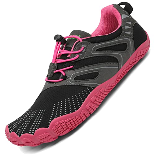 SAGUARO Barfußschuhe Damen Minimalistische Traillaufschuhe Indoor Outdoor Fitnessschuhe, 40 EU, 59 Pink von SAGUARO