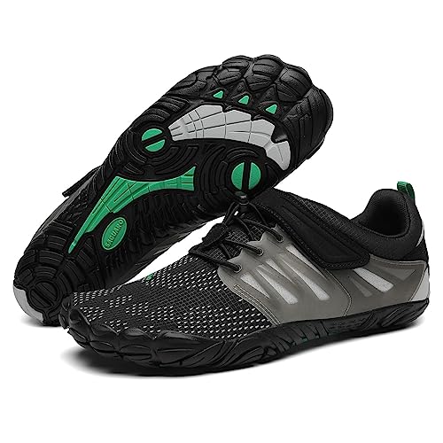 SAGUARO Barfußschuhe Damen Barfussschuhe Herren Outdoor Barfuß Traillaufschuhe Training Zehenschuhe Atmungsaktiv rutschfest Fitnessschuhe Straßenlaufschuhe St.2 Schwarz, Gr.36 EU von SAGUARO