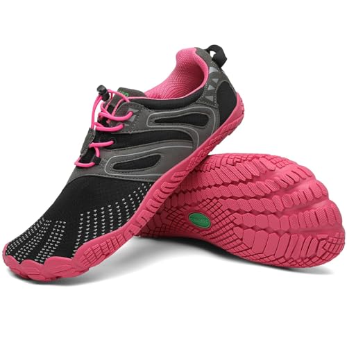 SAGUARO Barfußschuhe Damen Barfussschuhe Herren Outdoor Zehenschuhe Barefoot Shoes Mit Zero-Drop Solhe, Vitality IV - Barfußschuhe Super Rose,Gr.36 von SAGUARO