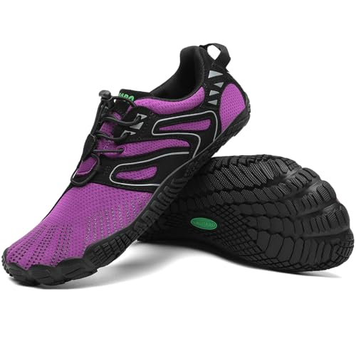 SAGUARO Barfußschuhe Damen Barfussschuhe Herren Outdoor Zehenschuhe Barefoot Shoes Mit Zero-Drop Solhe, Vitality IV - Barfußschuhe Königliches Violett,Gr.37 von SAGUARO