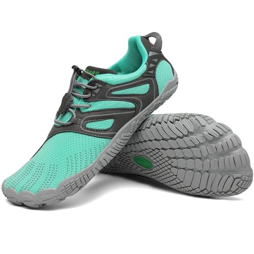 SAGUARO Barfussschuhe Damen Outdoor Sport Traillaufschuhe Fitnessschuhe Frauen Barfuß Laufschuhe Walkingschuhe rutschfest Zehenschuhe St.6 Blau 37 von SAGUARO