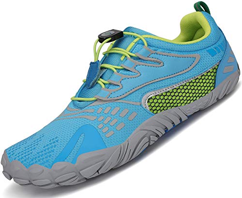 SAGUARO Barfußschuhe Damen Traillaufschuhe Leicht Training Fitnessschuhe Wander Wald Strand Straßenlaufschuhe Outdoor & Indoor Sports Schuhe für Frauen, 057 Himmelblau, 37 EU von SAGUARO